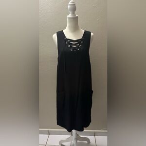 Kensie Black Lace-Up Dress